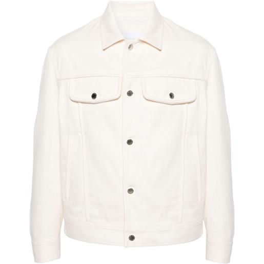 Neil Barrett giacca-camicia con inserti a contrasto - bianco