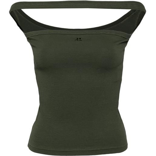 Courrèges holistic ribbed-knit tank top - verde