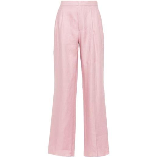 Tagliatore pantaloni dritti con pieghe - rosa