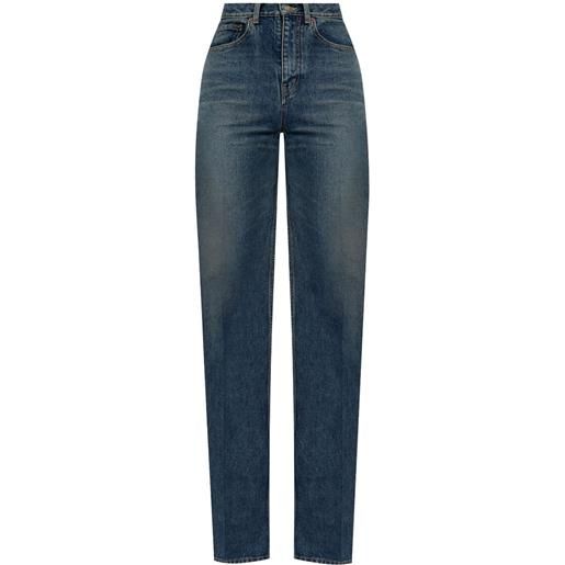 Saint Laurent jeans slim a vita alta - blu