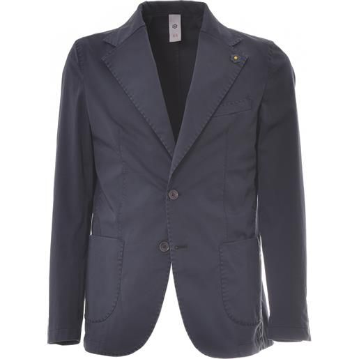 GABARDINE giacca in cotone monopetto blu