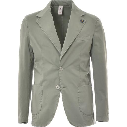 GABARDINE giacca in cotone monopetto verde