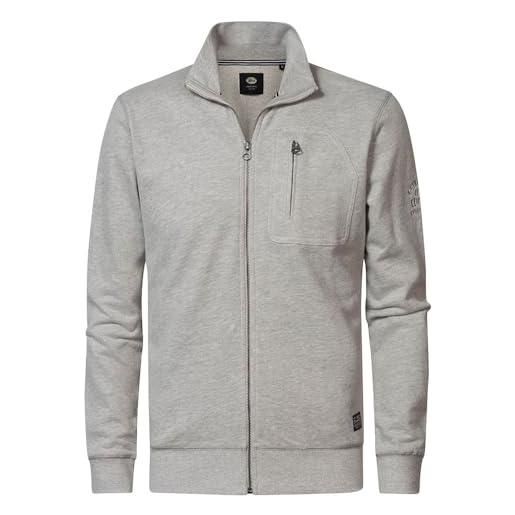Petrol industries uomo sweater collana zip maglione, grigio melange, xl