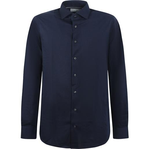 MICHAEL KORS camicia blu con mini logo per uomo