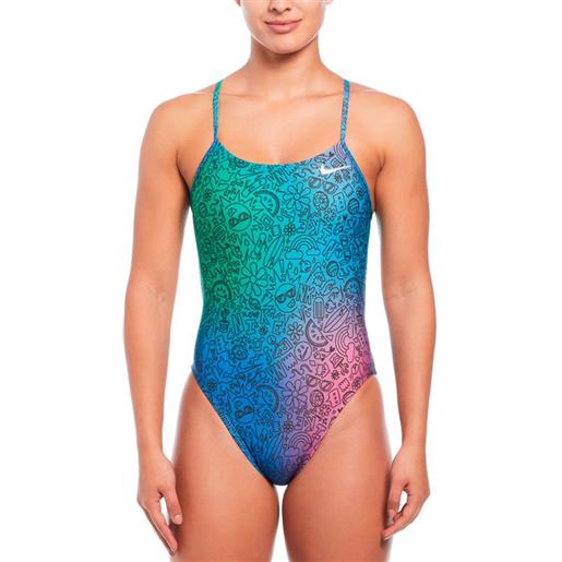 Nike Swim cutout hydrastrong multi print swimsuit multicolor us 26 donna