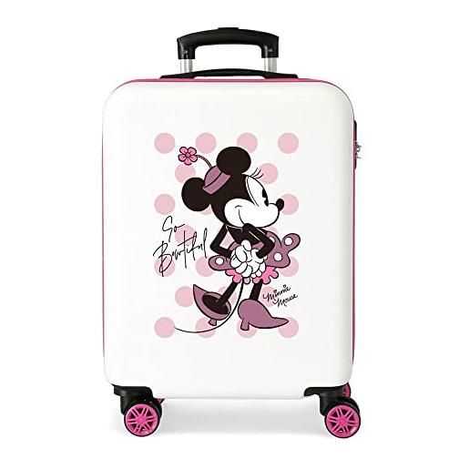Disney have a good time minnie so beautiful valigia da cabina rosa 38x55x20 cm abs rigido chiusura laterale con combinazione 35l 2 kg 4 doppie ruote bagaglio a mano