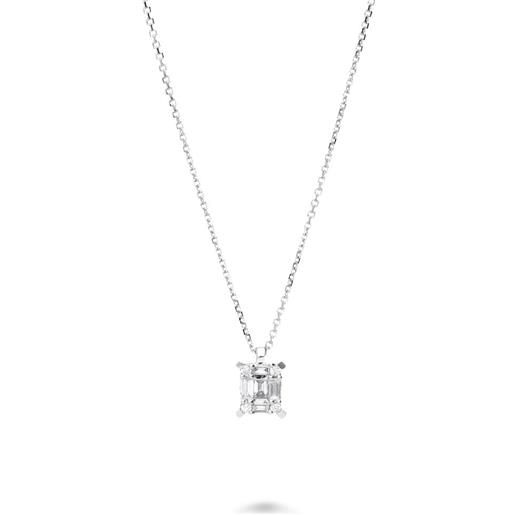ALFIERI & ST. JOHN collana alfieri&st john in oro bianco con diamanti baguette ct 0,08 e diamanti round ct 0,02. Lunghezza 42 cm