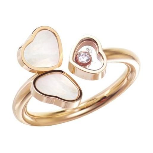 CHOPARD anello happy hearts in oro con diamante e madreperla