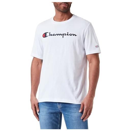Champion legacy icons-s/s crewneck t-shirt, bianco, l uomo