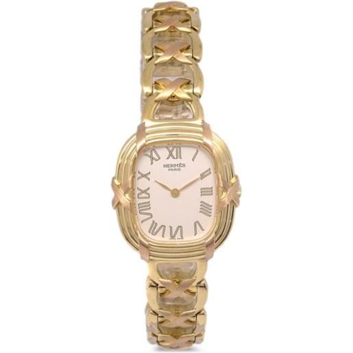 Hermès Pre-Owned - orologio faubourg 25mm anni 1980-1990 - donna - oro giallo 18kt - taglia unica - bianco