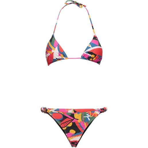 REINA OLGA scrunchie triangle bikini set