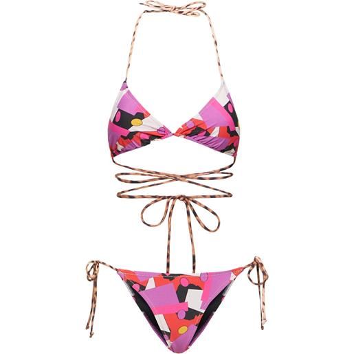REINA OLGA miami printed triangle bikini set
