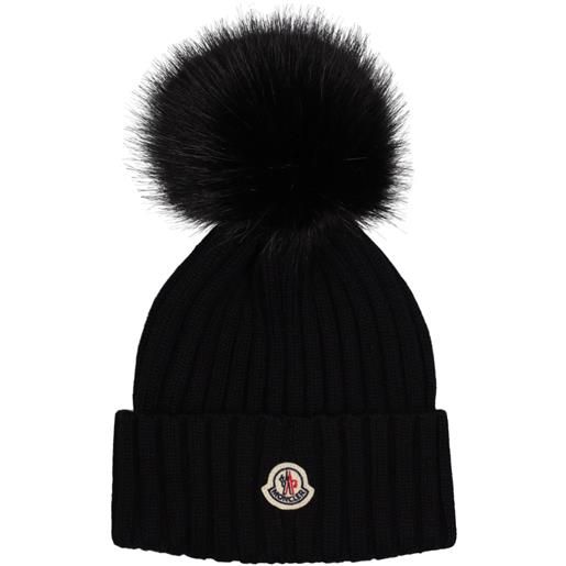 MONCLER cappello beanie in lana tricot