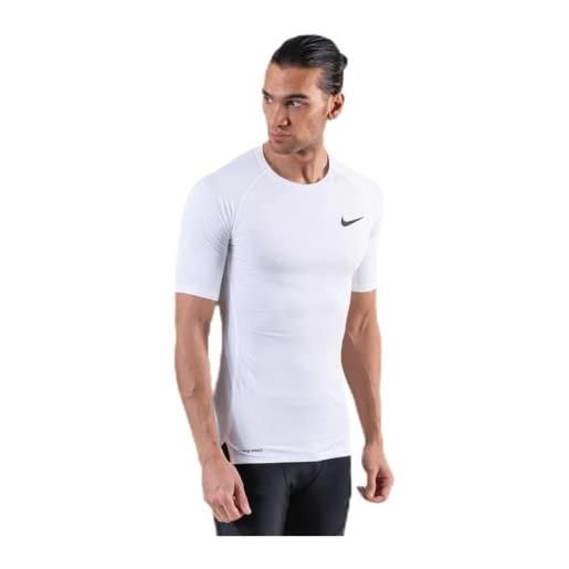 Nike np top tight, maglietta a maniche corte uomo, bianco (white/black), l