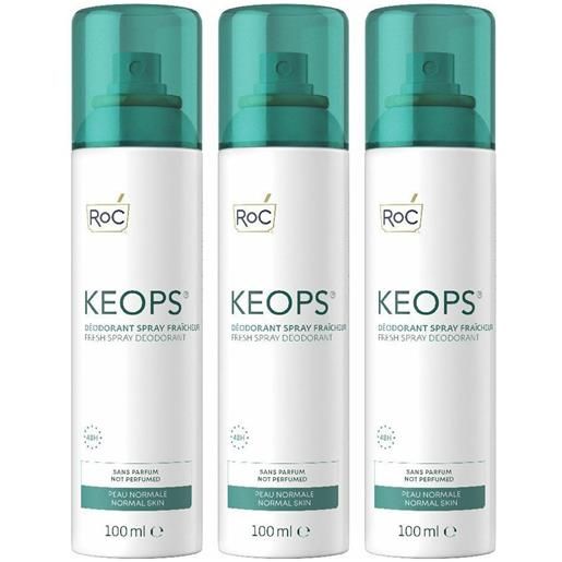 ROC Opco LLC keops deodorante spray fresco set da 3 3x100 ml