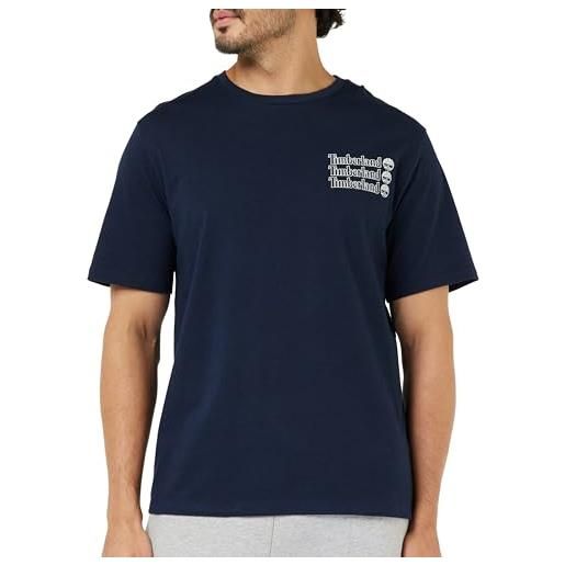 Timberland maglietta a maniche corte 2 tier3 t-shirt, zaffiro scuro, xl uomo