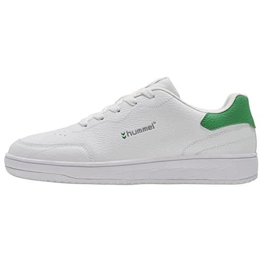 hummel match point, scarpe da ginnastica donna, bianco/verde, 36 eu