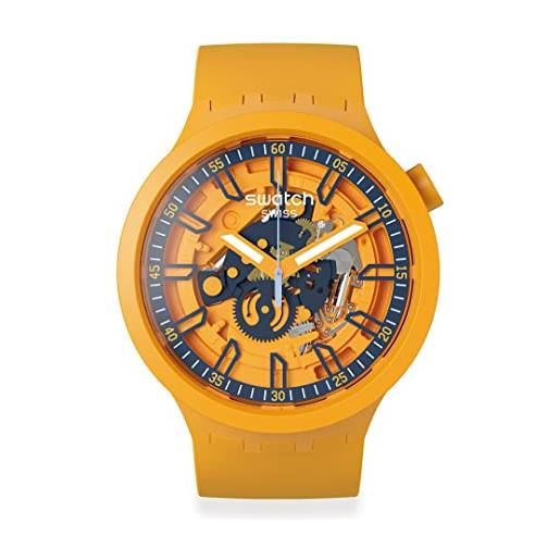 Swatch orologio unisex al quarzo arancione fresco sb01o101