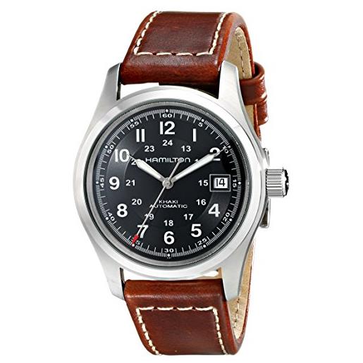 Hamilton orologio analogico automatico uomo con cinturino in pelle h70455533