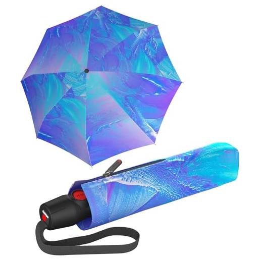 Knirps ombrello tascabile t. 200 duomatic solids - on to automatico - pieghevole - antitempesta - antivento, art ice, 97 cm, ombrello tascabile automatico