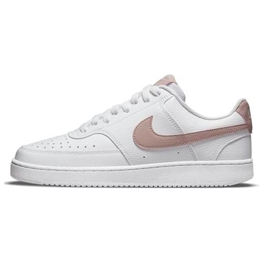 Nike court vision low next nature, scarpe donna, bianco white pink oxford, 42.5 eu
