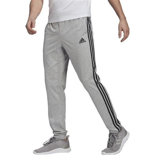 adidas Sportswear pantaloni essentials single jersey tapered open hem 3-stripes - uomo
