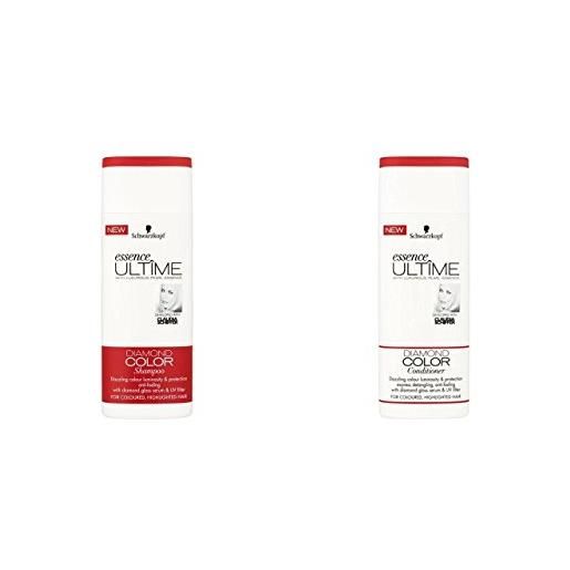 Schwarzkopf essence ultime diamond color shampoo & conditioner for colored hair 250 ml* 2 combo pack + free ayur soap by schwarzkopf