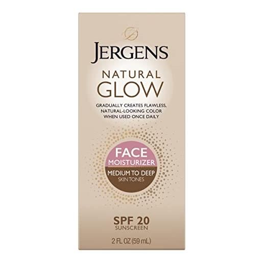 Jergens natural glow healthy complexion daily facial moisturizer for medium to tan spf 2 60 ml moisturizer