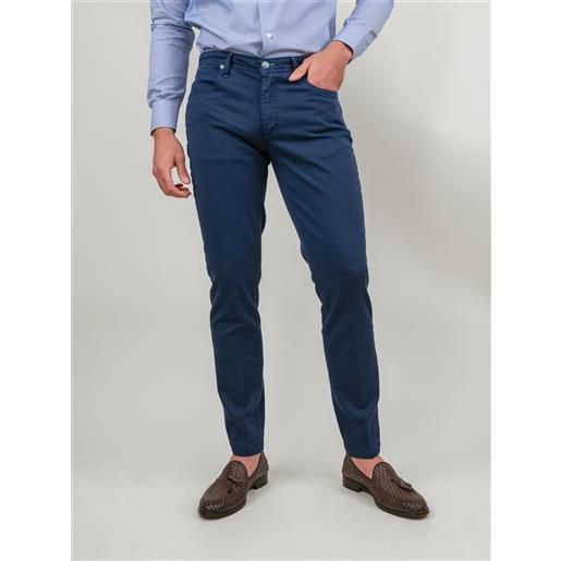 BARBATI pantalone slim 5 tasche blu medio