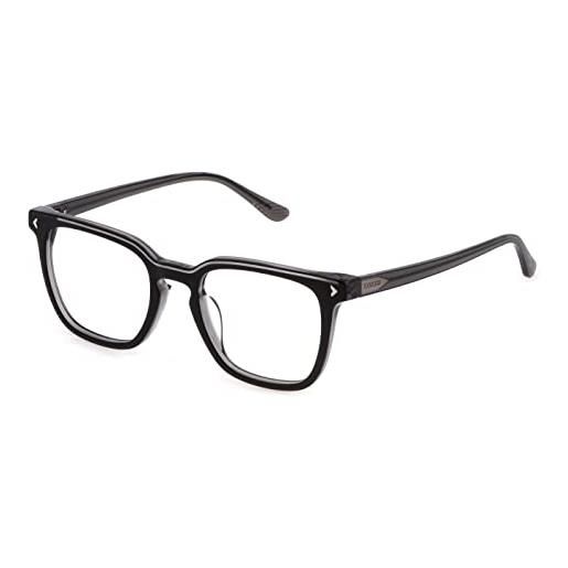 Lozza vl4318 occhiali, black top+grey, 51 unisex adulto, nero top+grigio