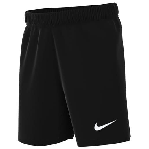 Nike y nk df acdpr24 pantaloncini k mid thigh length, nero/bianco, 14-15 anni unisex-bambini