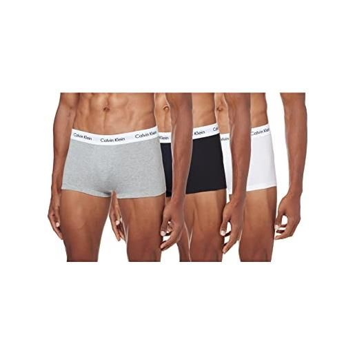 Calvin Klein underwear calvin klein low rise trunk 3pk 0000u2664g, boxer a vita bassa uomo, multicolore (black/white/grey heather), m