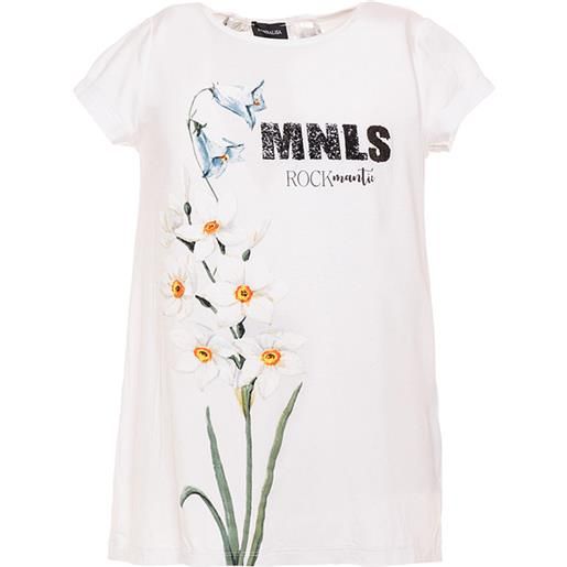 Monnalisa t-shirt svasata inserto fiori