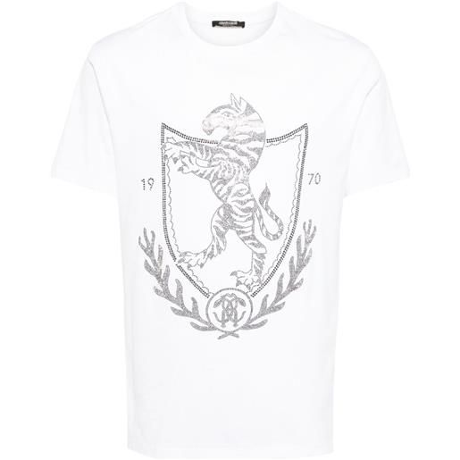 Roberto Cavalli t-shirt con strass - bianco