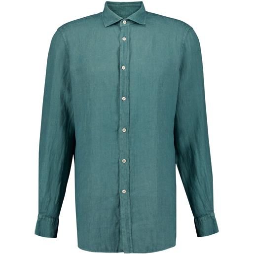 Boglioli classic-collar linen shirt - blu