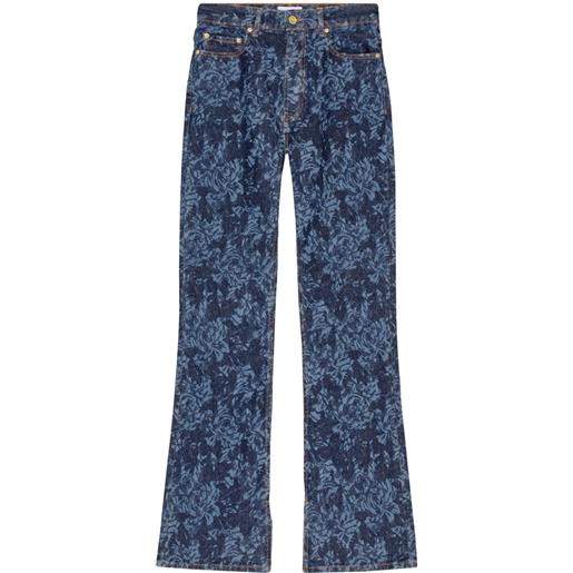 GANNI jeans svasati a fiori - blu