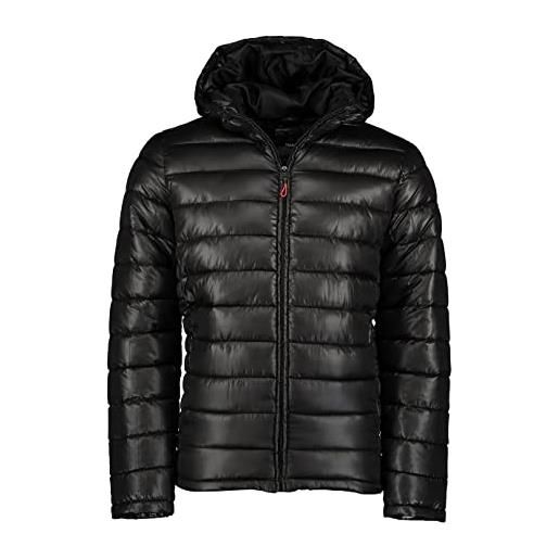 Geographical Norway calender hood men - piumino trapuntato caldo da uomo - giacca invernale foderata da uomo - giacca a vento a manica lunga (nero m)