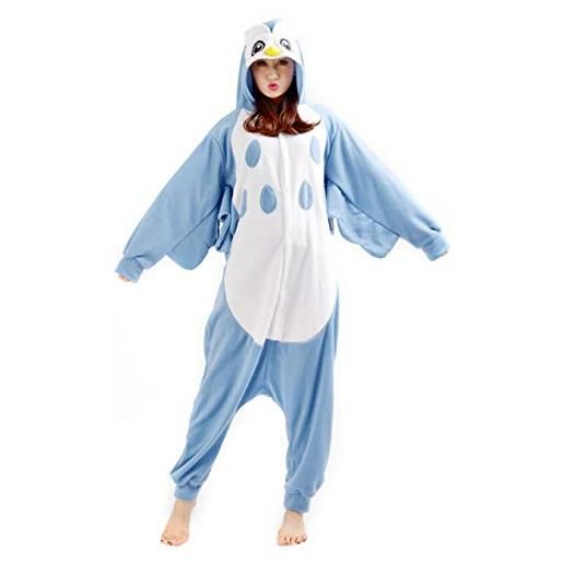 Magicmode kigurumi pigiama animali adulto unisex pigiama party halloween sleepwear cosplay costume onesie, gufo