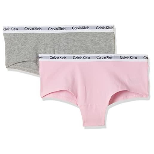 Calvin Klein Jeans calvin klein perizomi donna confezione da 2 cotone elasticizzato, multicolore (grey heather/unique), 14-16 anni