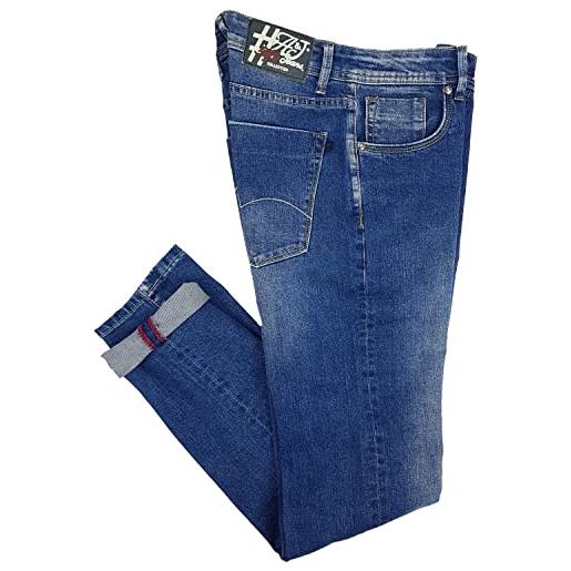 Alfio jeans da uomo elasticizzato taglie forti denim chiaro 5 tasche 56 58 60 62 64 66 (66 - denim)