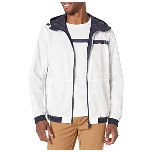 ARMANI EXCHANGE front logo, hoodie giacca, bianco, l uomo