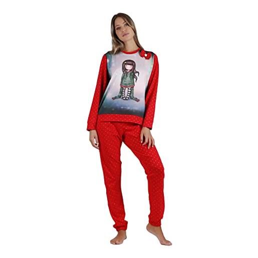 Gorjuss pigiama Gorjuss da donna, invernale, speciale per natale, rosso, l