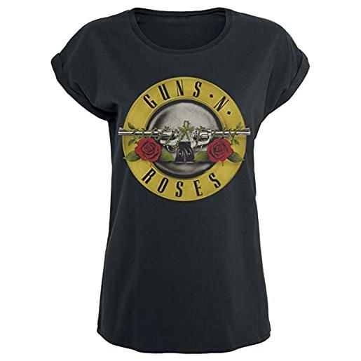 Guns N' Roses distressed bullet donna t-shirt nero xl 100% cotone largo