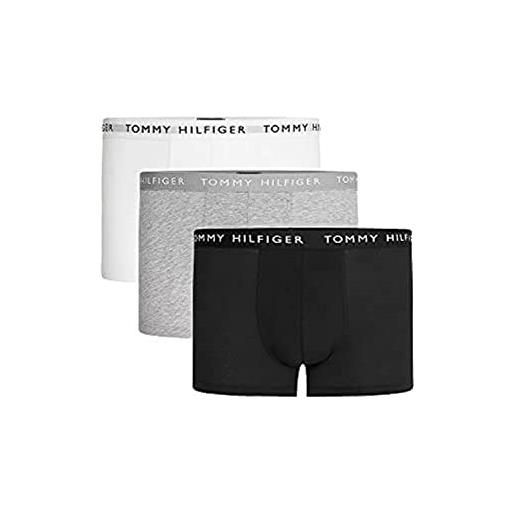 Tommy Hilfiger pantaloncino boxer uomo confezione da 3 intimo, multicolore (white/heather grey/white/black), xl