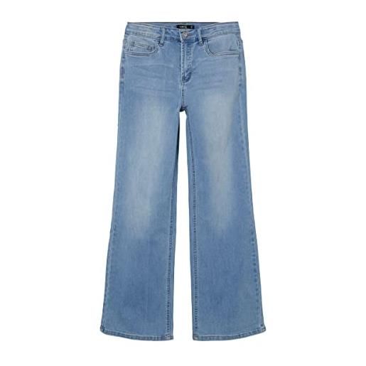 Name it nlfteces dnm hw wide pant noos, jeans bambine e ragazze, blu (light blue denim), 152