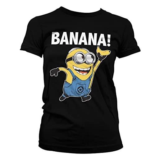 Minions licenza ufficiale banana!Donna maglietta (nero), m