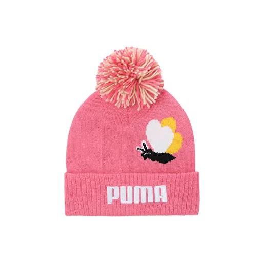 PUMA small world pom beanie cappello, sunset pink, taglia unica unisex-bimbi