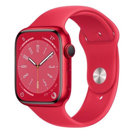 APPLE watch series 8 45mm impermeabile 5atm gps 32gb wi. Fi / bluetooth con cassa in alluminio e cinturino sport rosso