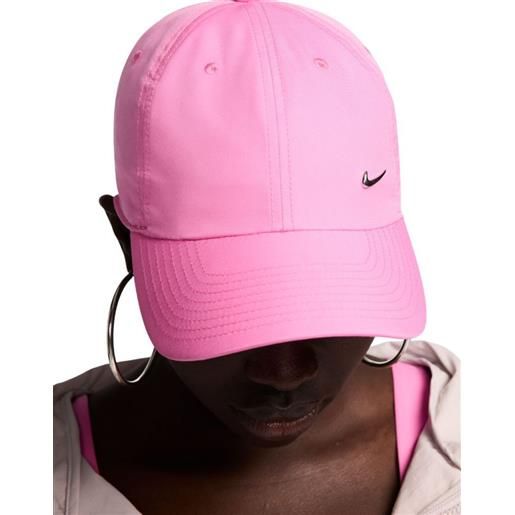 Nike berretto da tennis Nike dri-fit club unstructured metal swoosh cap - playful pink/metallic silver