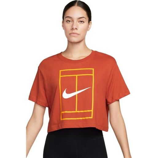 Nike maglietta donna Nike court dri-fit heritage crop top - rust factor